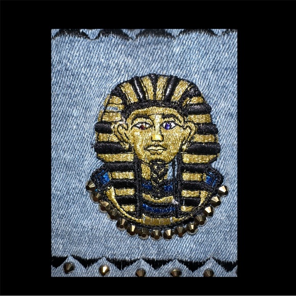 Egyptian Embroidered Denim Vest - Picture 4 of 14